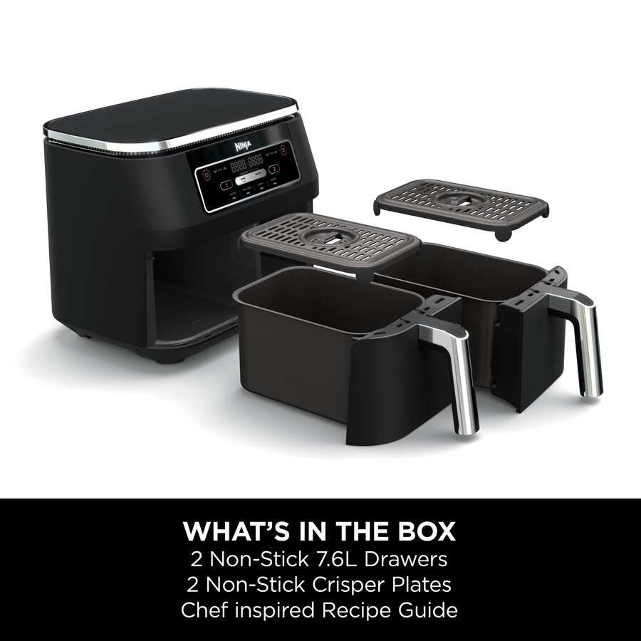 ninja foodi 4-in-1 dual zone air fryer 7.6l af200uk