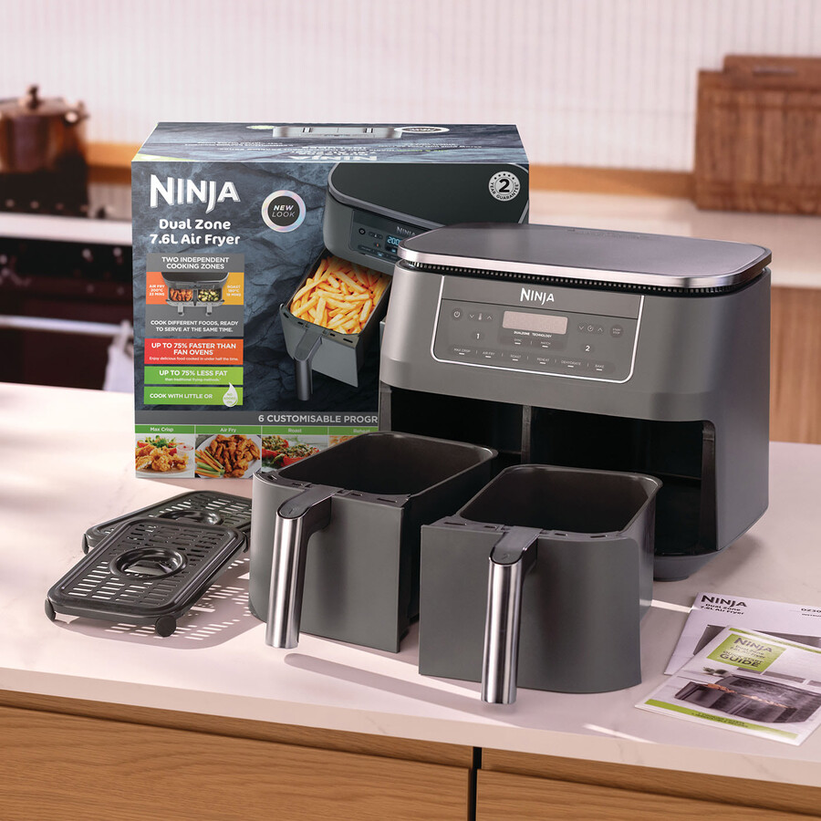ninja 6-in-1 dual zone air fryer 7.6l dz300uk