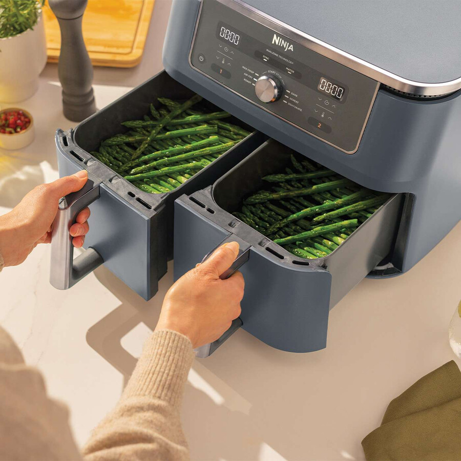 ninja max 6-in-1 dual zone air fryer 9.5l – cyber space dz400ukcyd