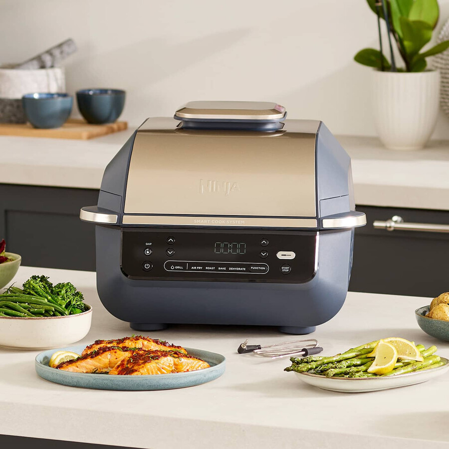 ninja 5-in-1 grill air fryer - cyber space eg351ukcyd
