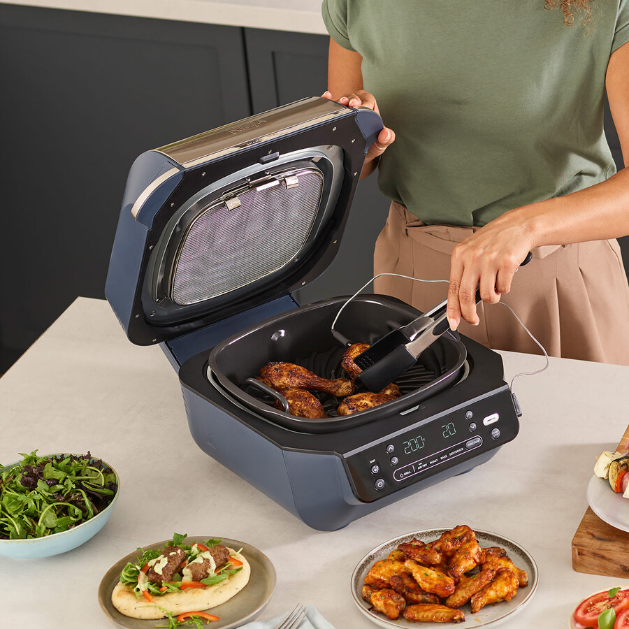 ninja 5-in-1 grill air fryer - cyber space eg351ukcyd