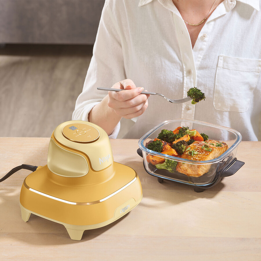 ninja crispi 4-in-1 portable glass air fryer - ginger snap fn101ukgd