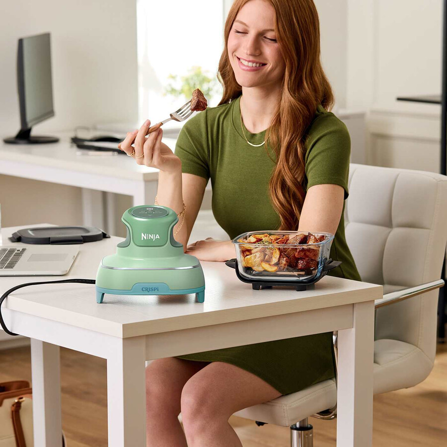 ninja crispi 4-in-1 portable small glass air fryer – mint pond fn101ukgnbl