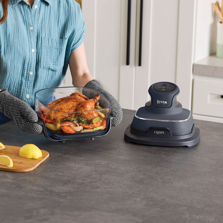ninja crispi 4-in-1 portable glass air fryer - cyber space fn101ukgy