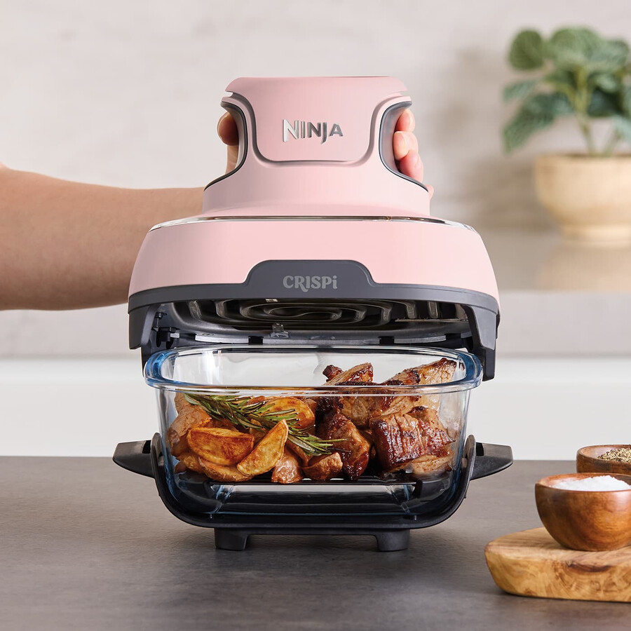 ninja crispi 4-in-1 portable glass air fryer - pink fn101ukpk