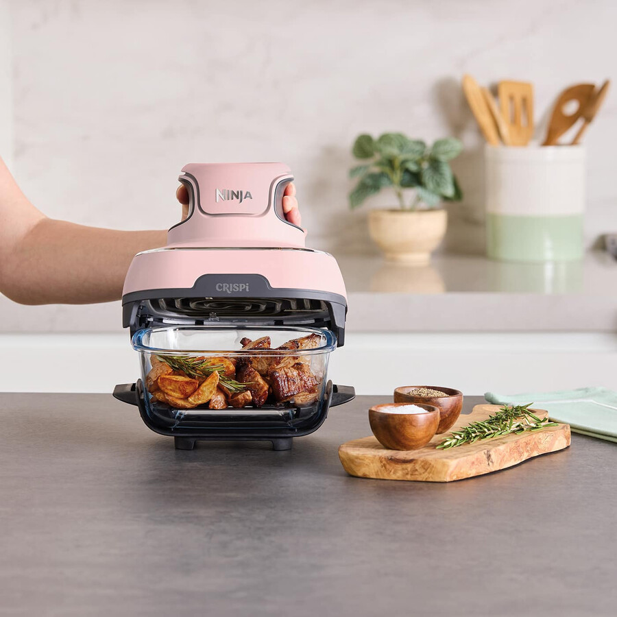 ninja crispi 4-in-1 portable glass air fryer - pink fn101ukpk