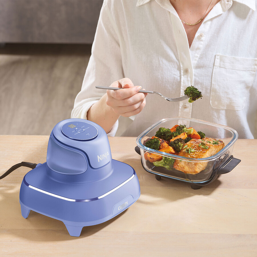 ninja crispi 4-in-1 portable glass air fryer - frosted lilac fn101ukpr