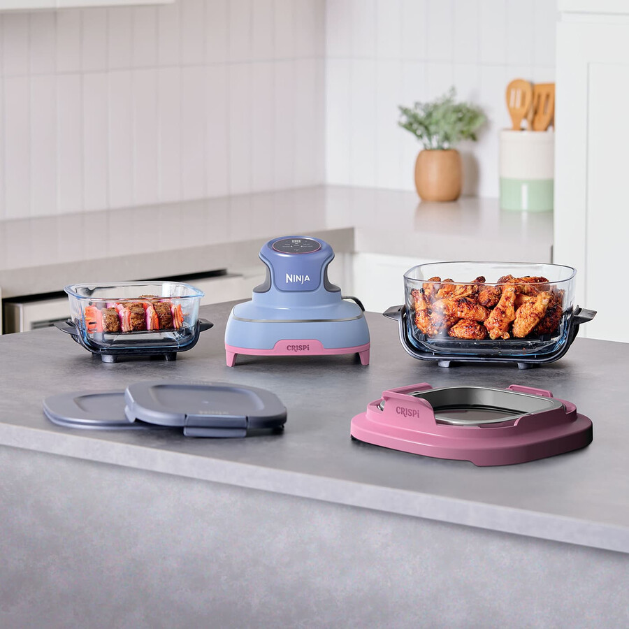 ninja crispi 4-in-1 portable glass air fryer - purple mauve fn101ukprmv
