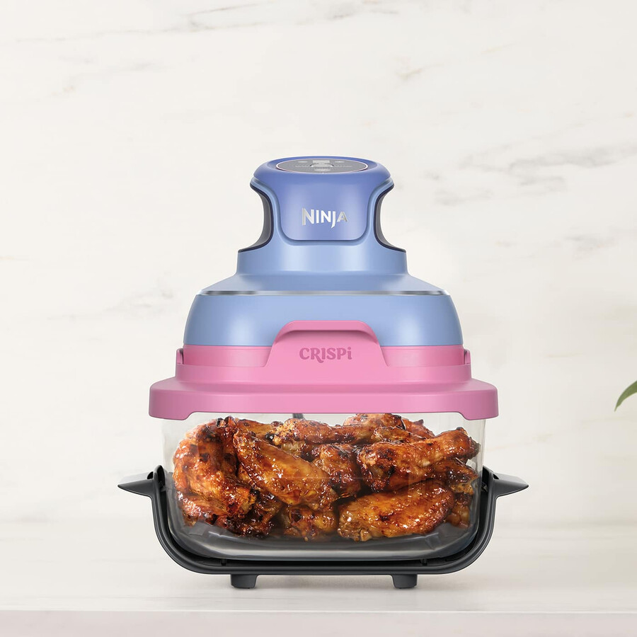 ninja crispi 4-in-1 portable glass air fryer - purple mauve fn101ukprmv