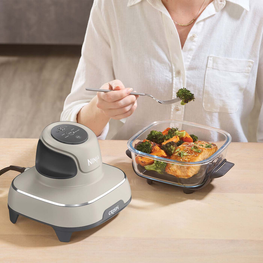 ninja crispi 4-in-1 portable glass air fryer - stone - family set