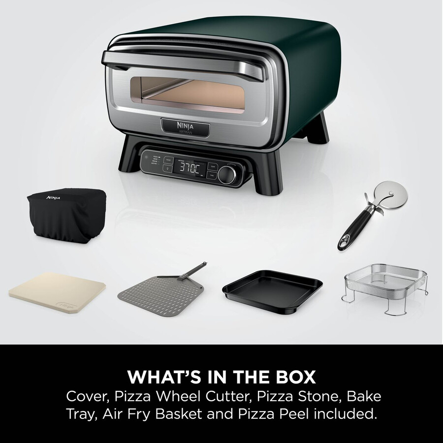 ninja artisan electric outdoor pizza oven air fryer – british racing green mo201ukdb