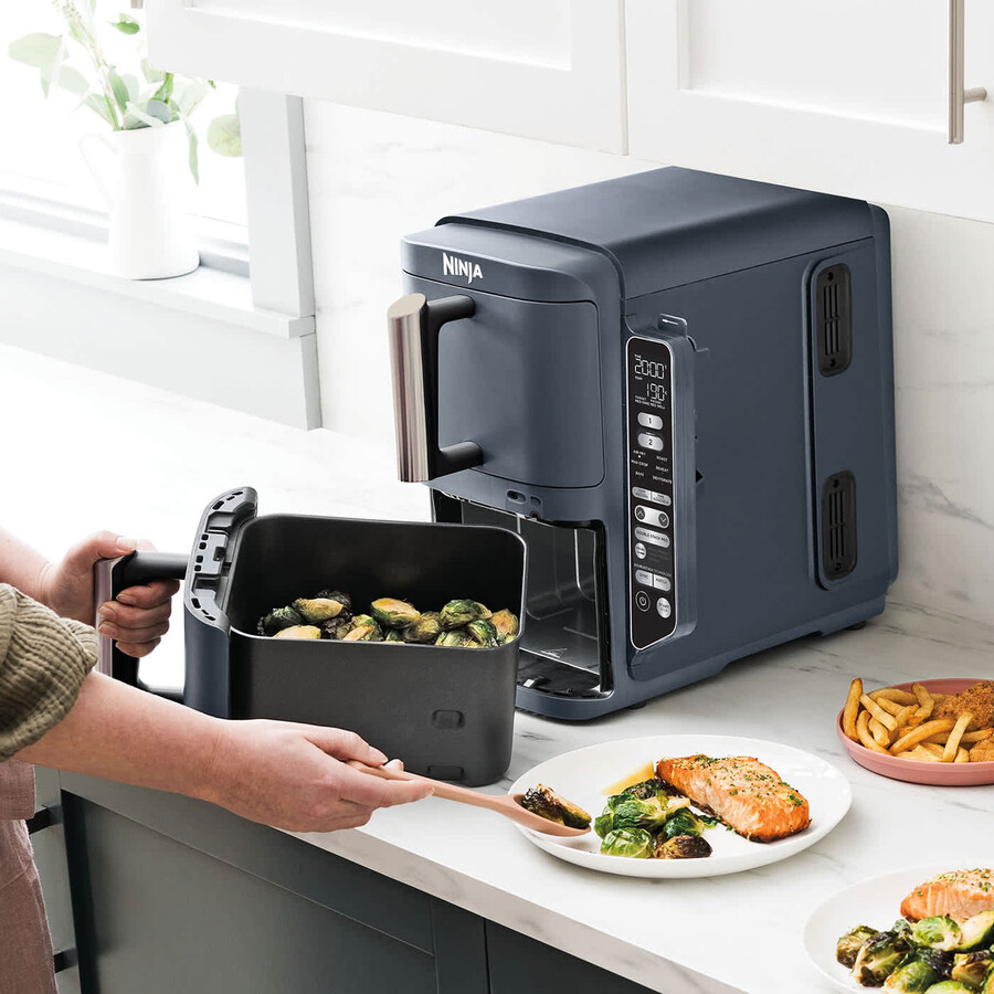 ninja double stack xl 2-level air fryer with smart cook system 9.5l cyber space sl451ukcyd