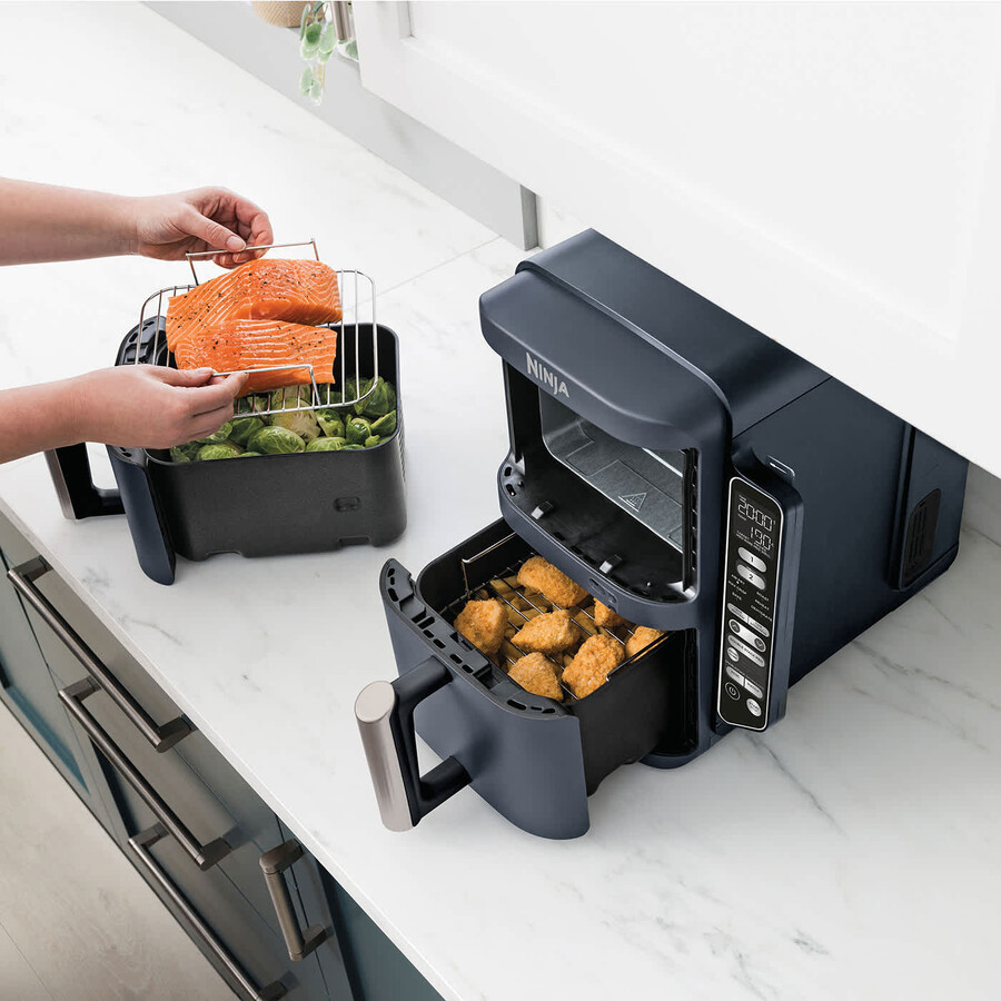 ninja double stack xl 2-level air fryer with smart cook system 9.5l cyber space sl451ukcyd