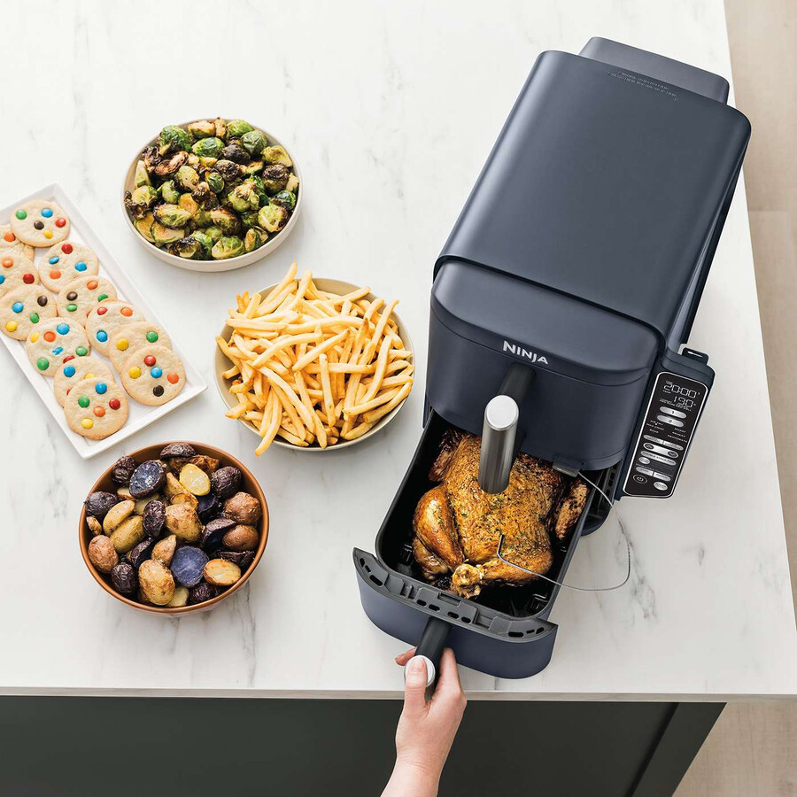ninja double stack xl 2-level air fryer with smart cook system 9.5l cyber space sl451ukcyd