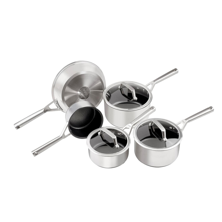 ninja zerostick stainless steel 5-piece pan set - c65000uk