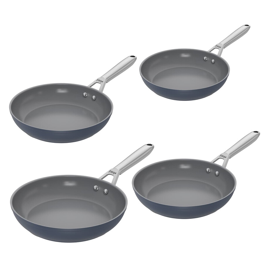 ninja zerostick ceramic pro - midnight blue - 4 frying pan piece set