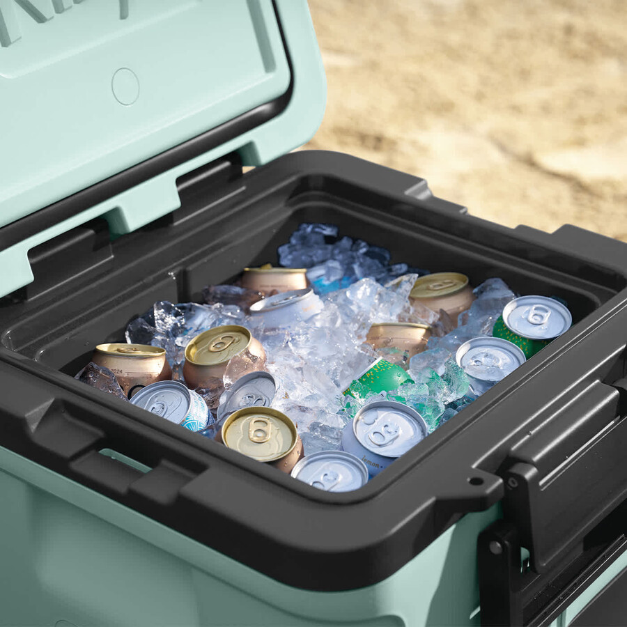 ninja frostvault 30qt28l wheeled cooler with dry zone seafoam blue fb230ukmt