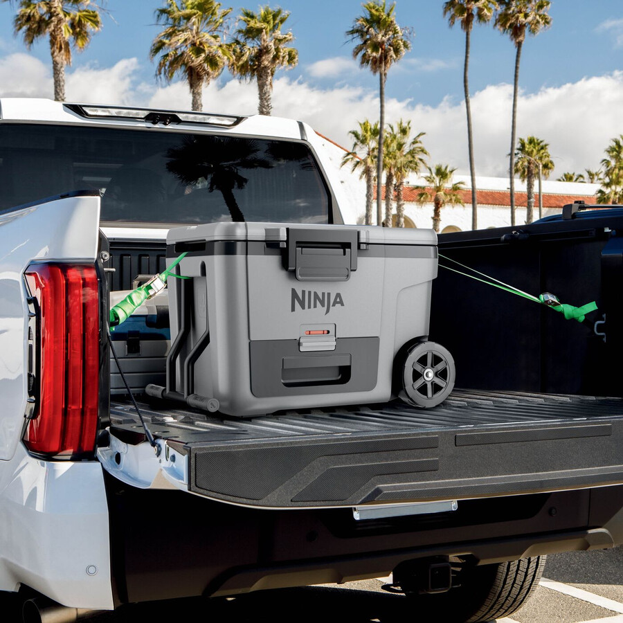 ninja frostvault 45qt42l wheeled cooler with dry zone slate grey fb245ukgy