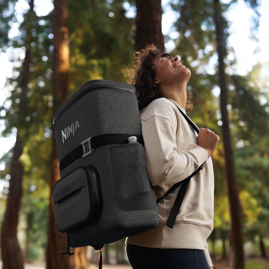 ninja frostvault go 17 litre 24-can backpack soft cooler - charcoal grey