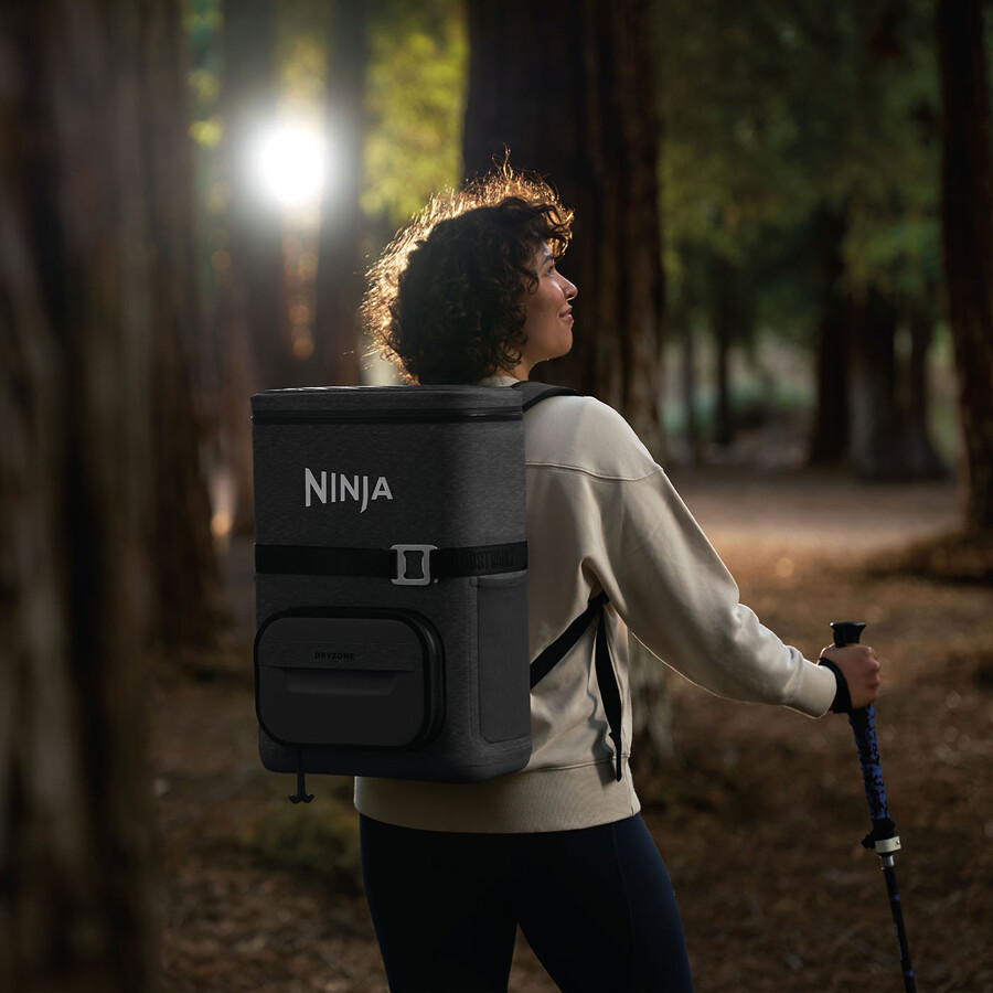 ninja frostvault go 17 litre 24-can backpack soft cooler - charcoal grey