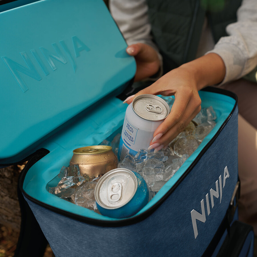 ninja frostvault go 17 litre 24-can backpack soft cooler - lakeshore blue