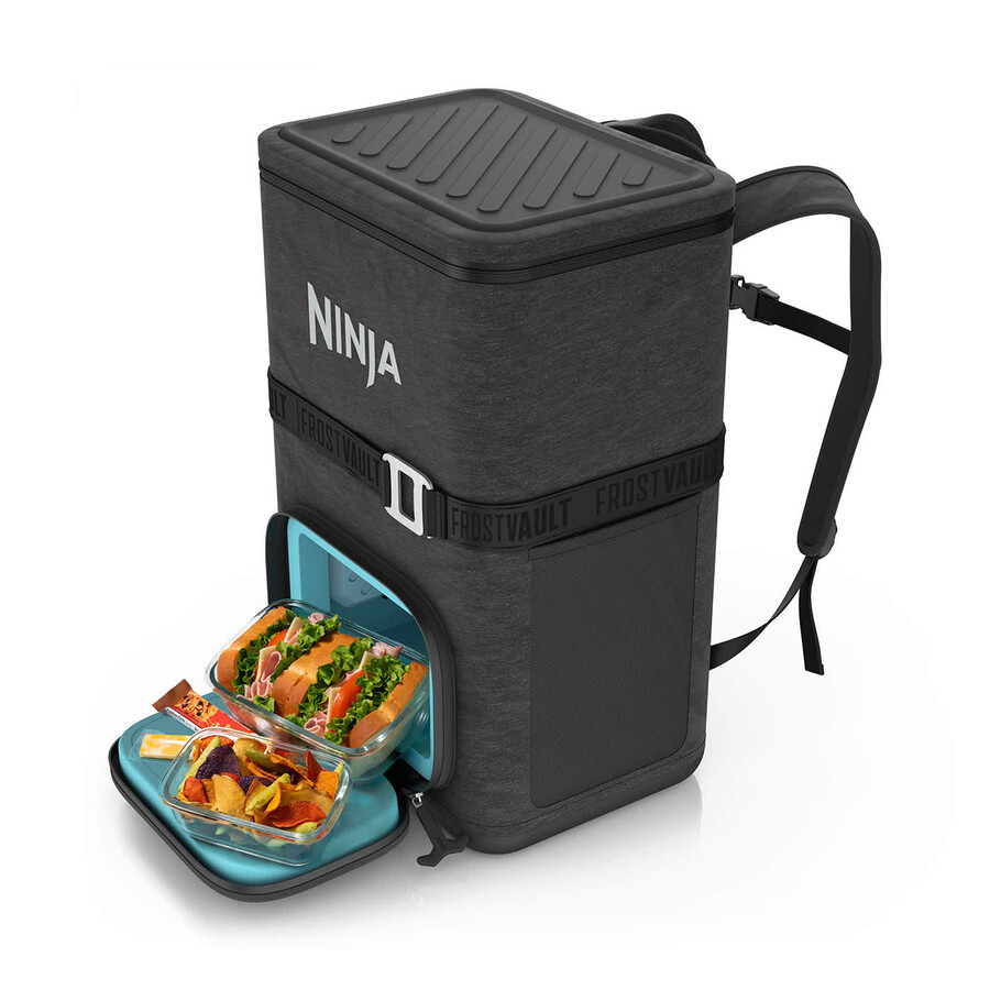 ninja frostvault go 23 litre 36-can backpack soft cooler - charcoal grey