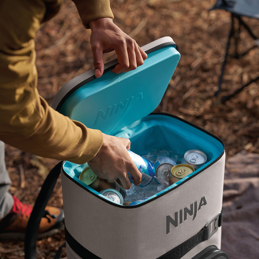 ninja frostvault go 23 litre 36-can backpack soft cooler - birch beige