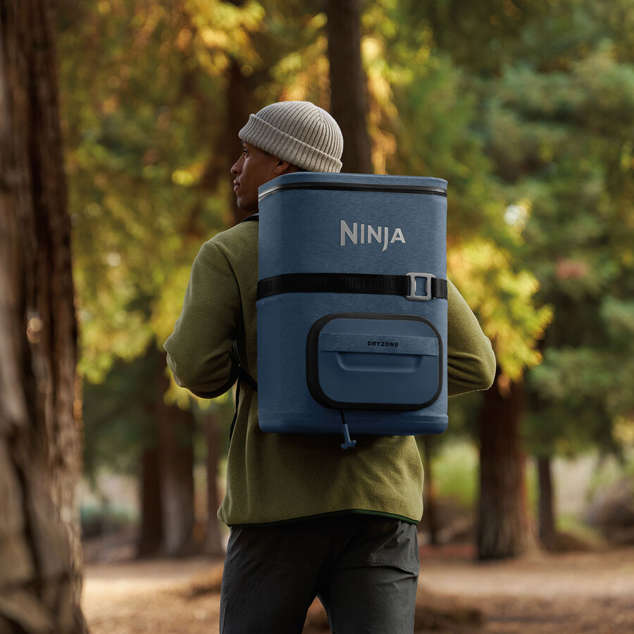 ninja frostvault go 23 litre 36-can backpack soft cooler - lakeshore blue