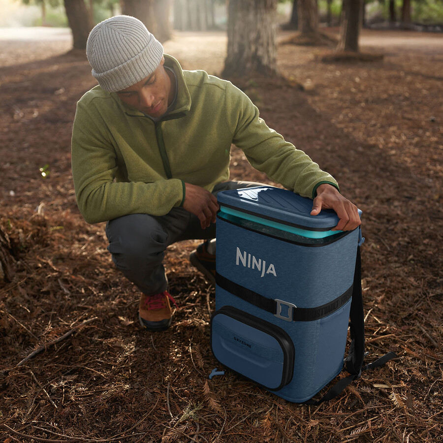 ninja frostvault go 23 litre 36-can backpack soft cooler - lakeshore blue