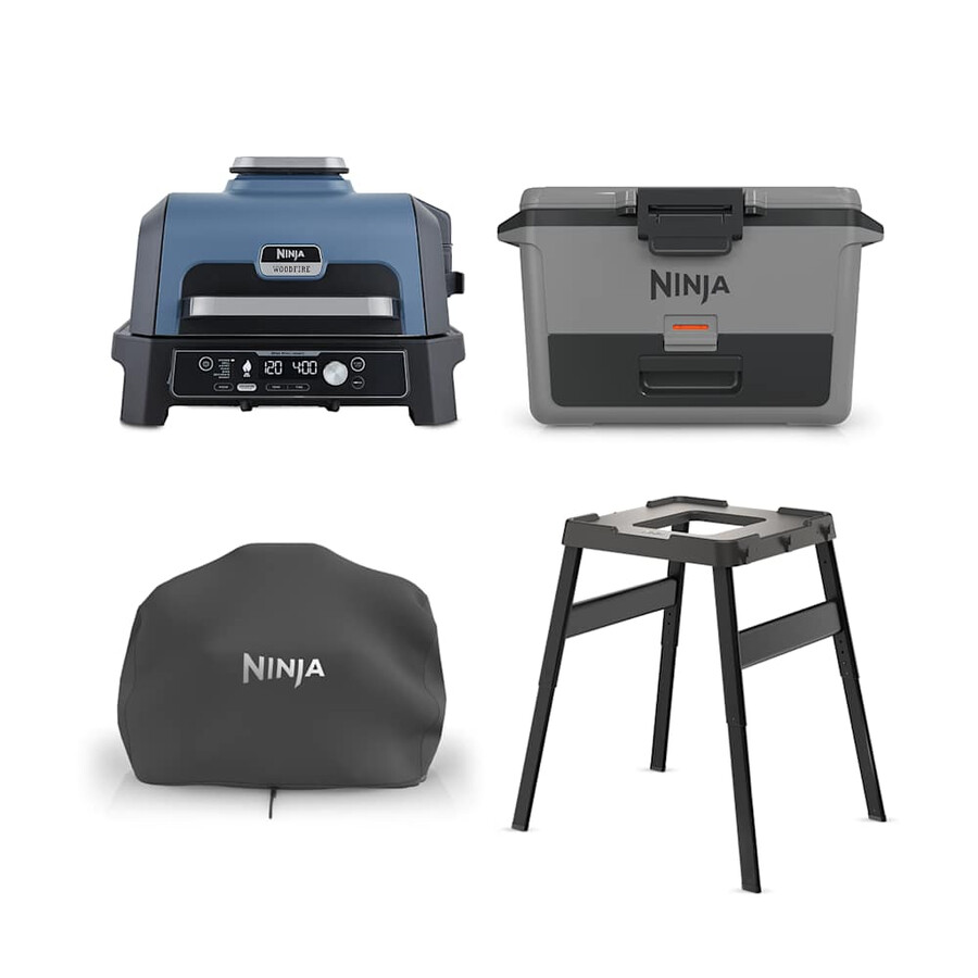 ninja woodfire xl electric bbq frostvault 47l cooler bundle