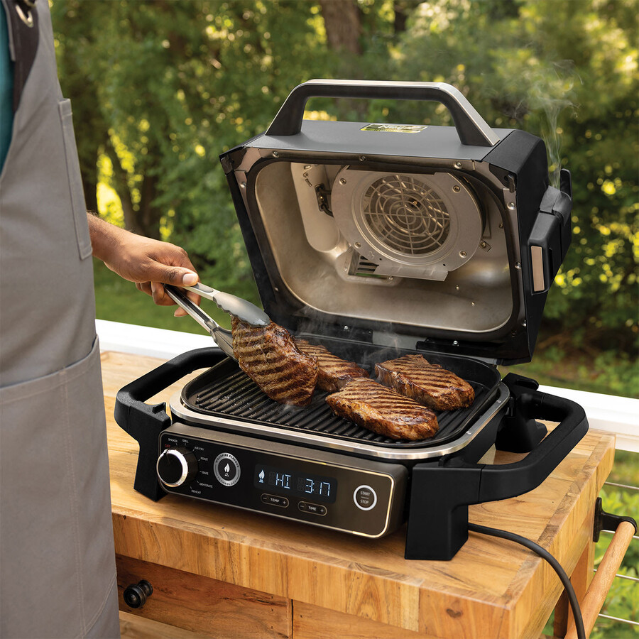 ninja woodfire electric bbq grill smoker og701uk