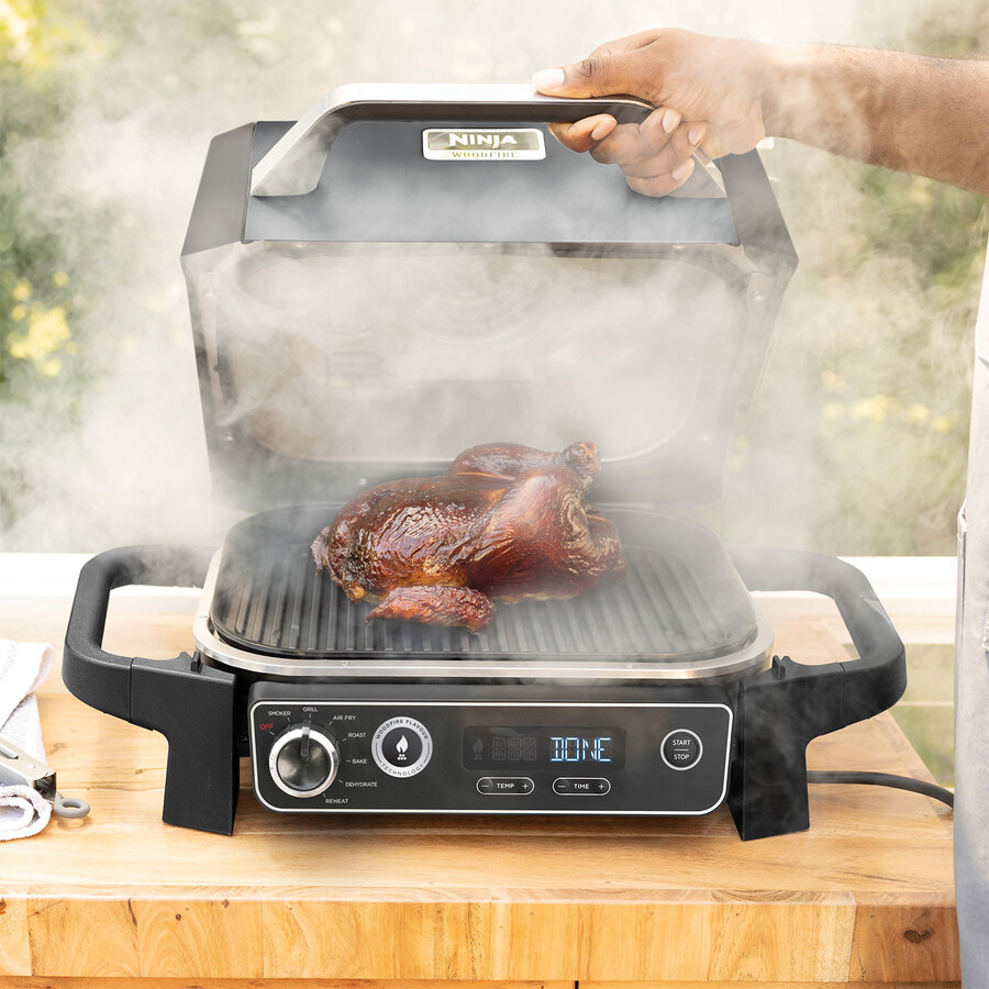 ninja woodfire electric bbq grill smoker og701uk
