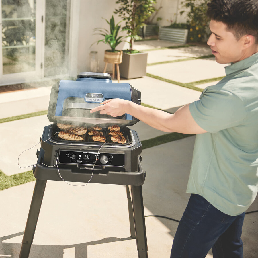 ninja woodfire pro connect xl electric bbq grill smoker
