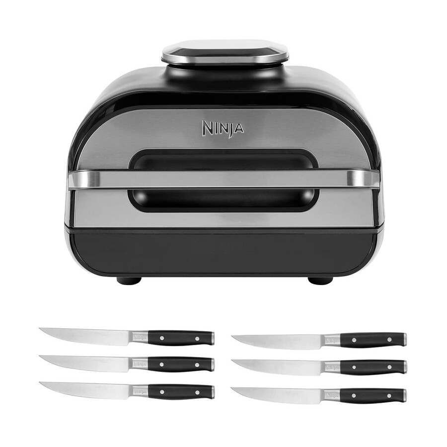 ninja foodi health grill and steak knives bundle - ag551steak