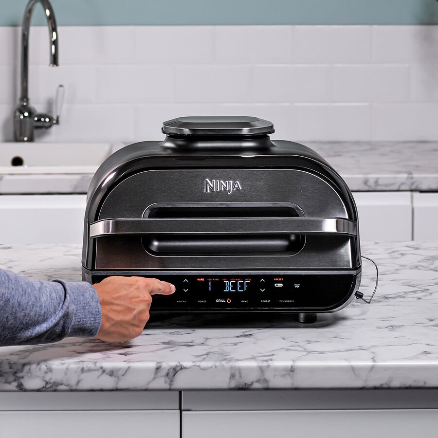 ninja foodi health grill and steak knives bundle - ag551steak
