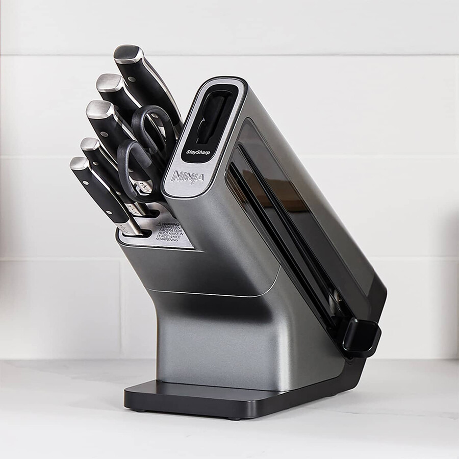 ninja foodi staysharp knife block with integrated sharpener 6-piece set k32006uk
