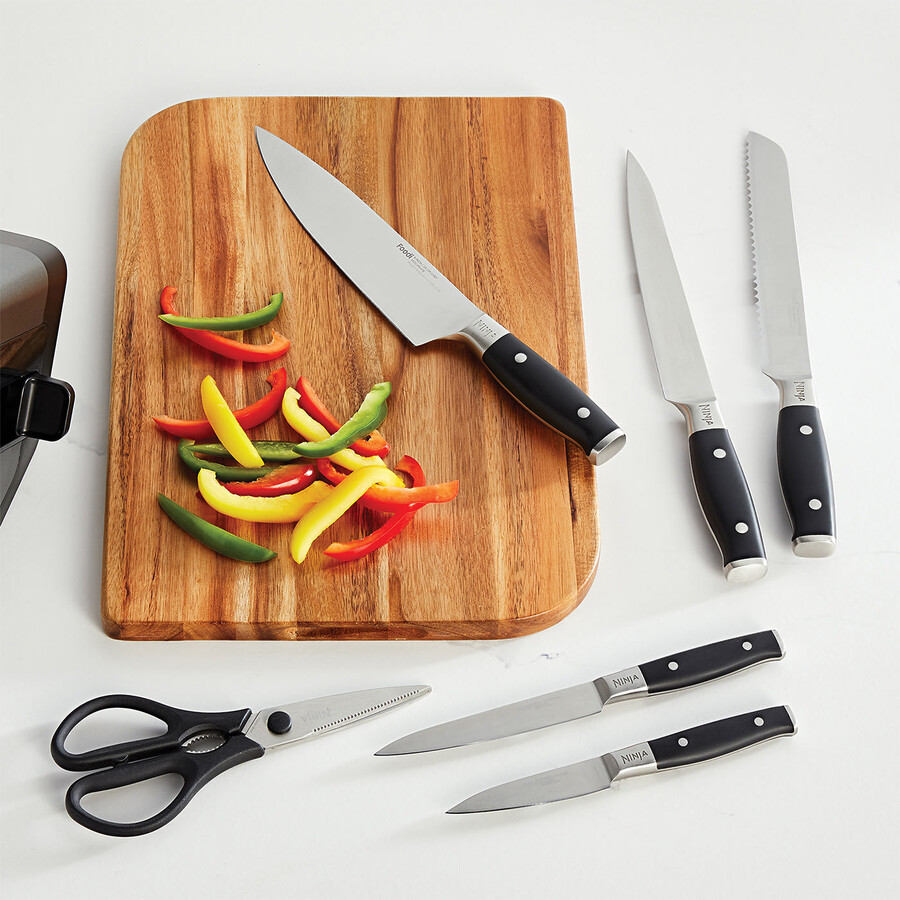 ninja foodi staysharp knife block with integrated sharpener 6-piece set k32006uk
