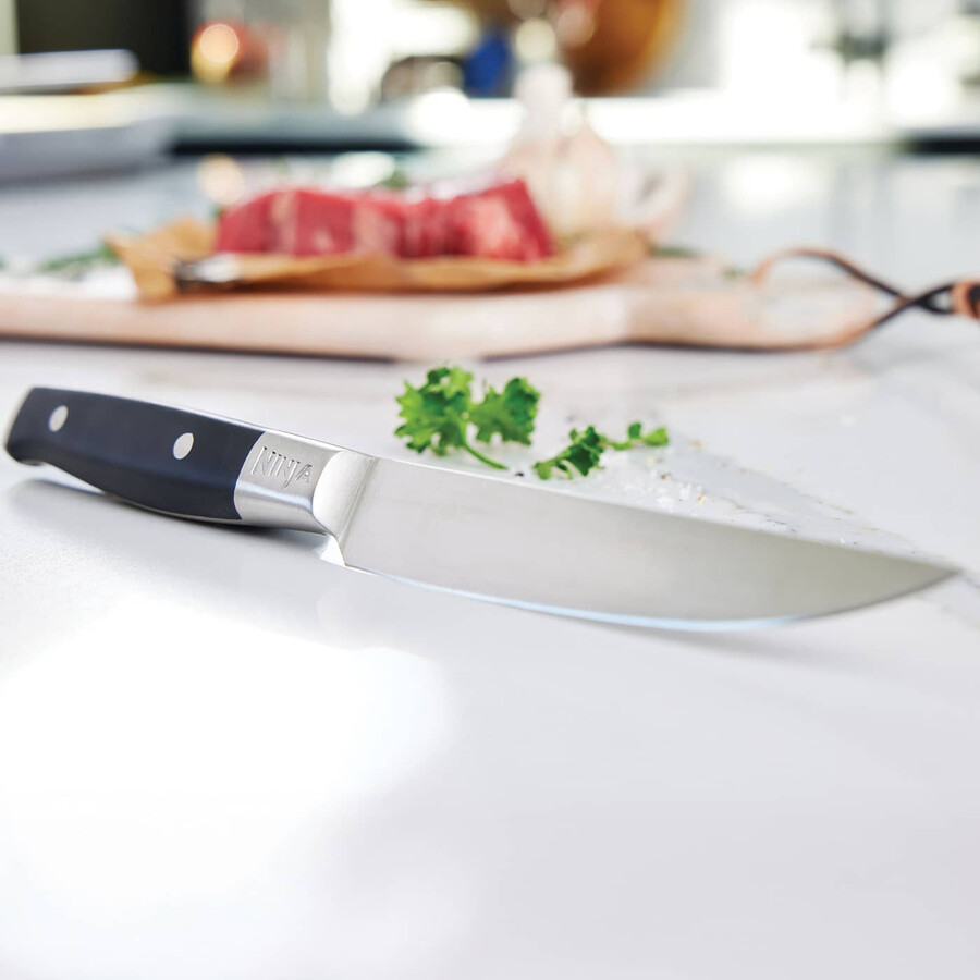 ninja foodi staysharp knife block with integrated sharpener deluxe 14-piece set - cyber space k32014ukcyd