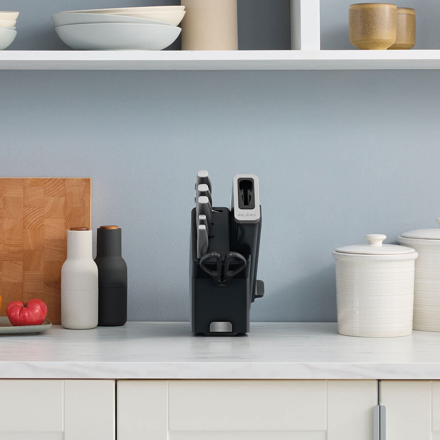 ninja staysharp stainless 6-piece knife set wood block – k62006euuk