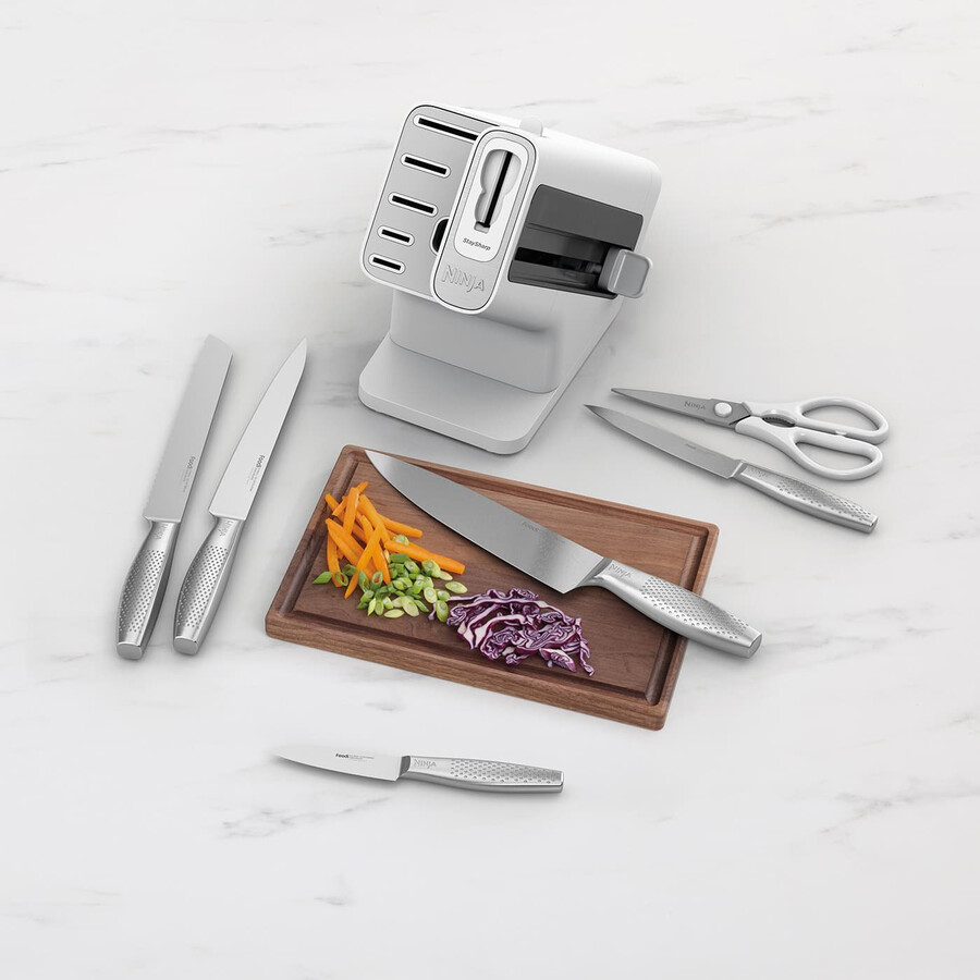 ninja staysharp stainless 6-piece knife set white block – k62006euwh
