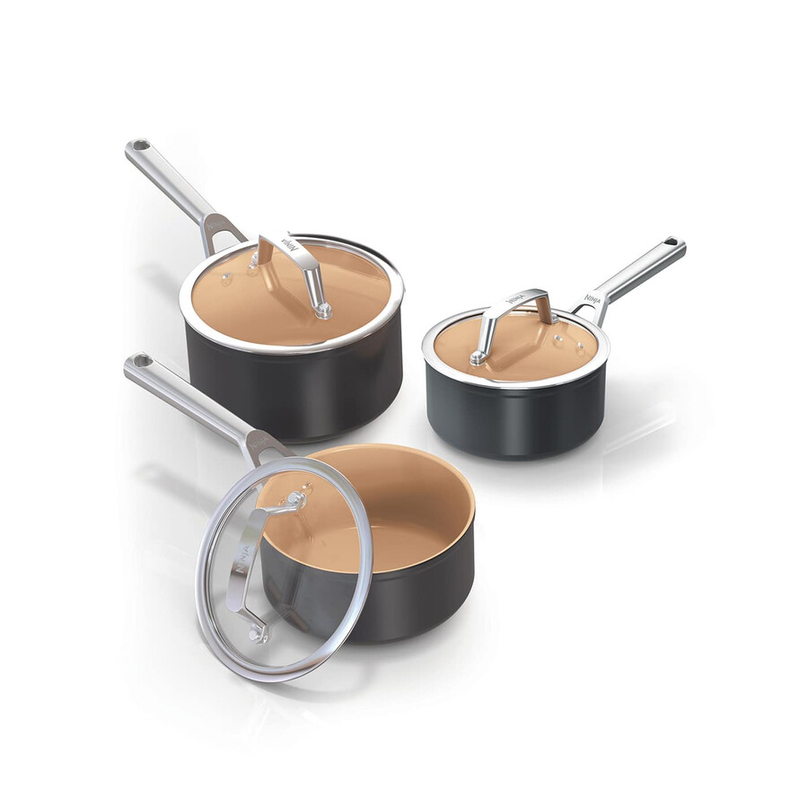 ninja extended life ceramic 3-piece saucepan set cw93000uk
