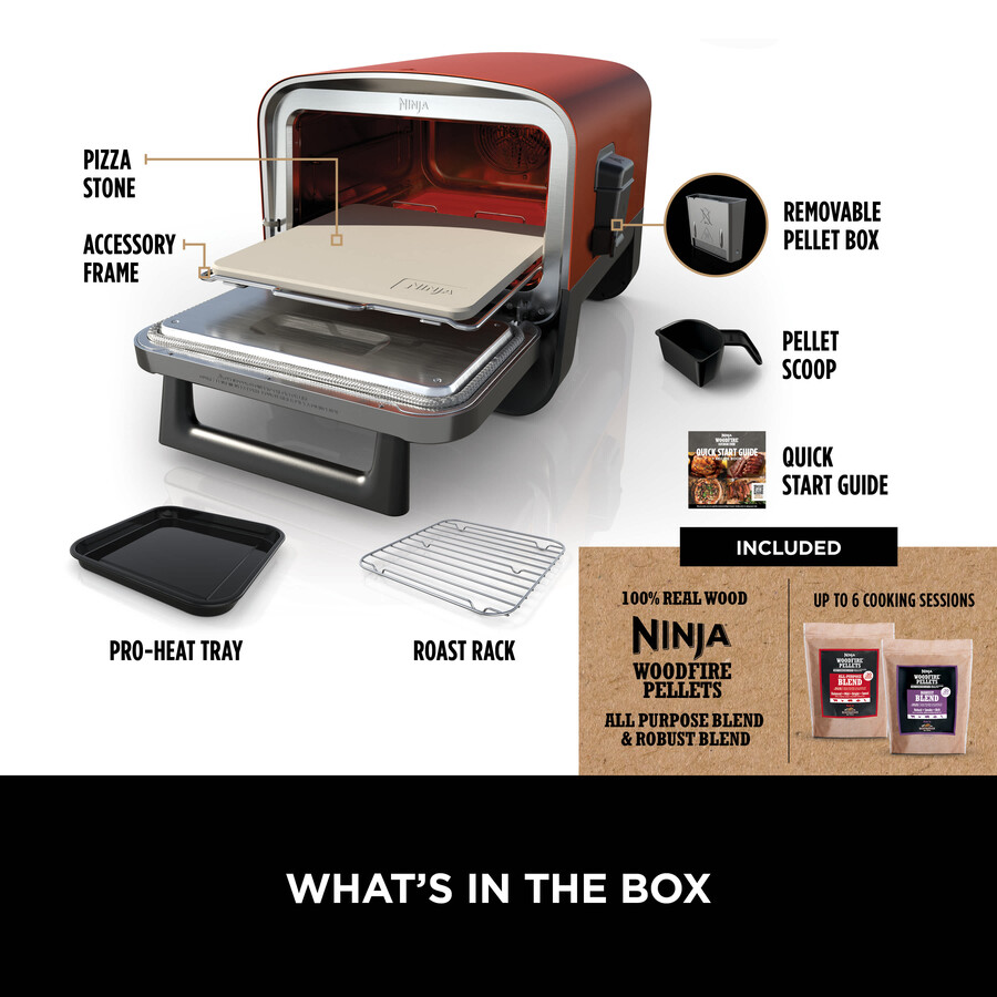 ninja woodfire electric outdoor oven artisan pizza maker and bbq smoker oo101uk