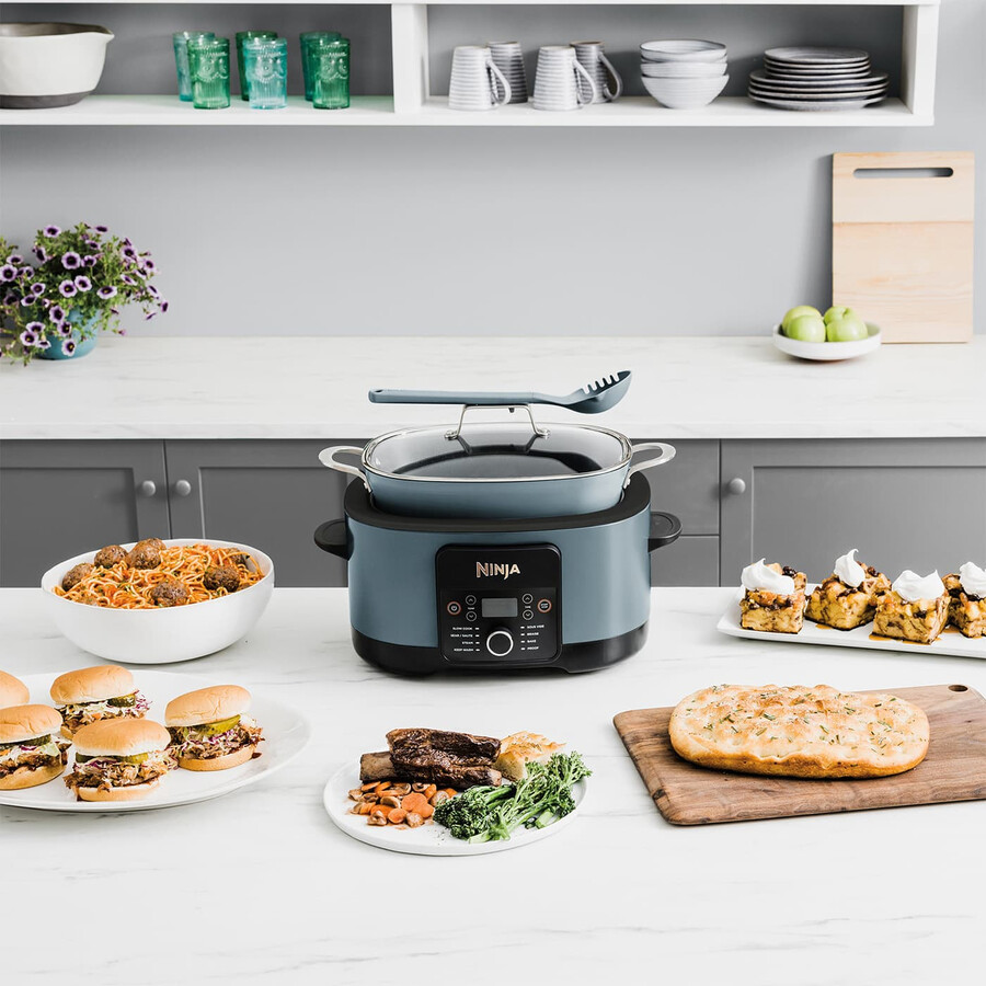 ninja foodi 8-in-1 possiblecooker slow cooker multi-cooker sea salt grey mc1001uk