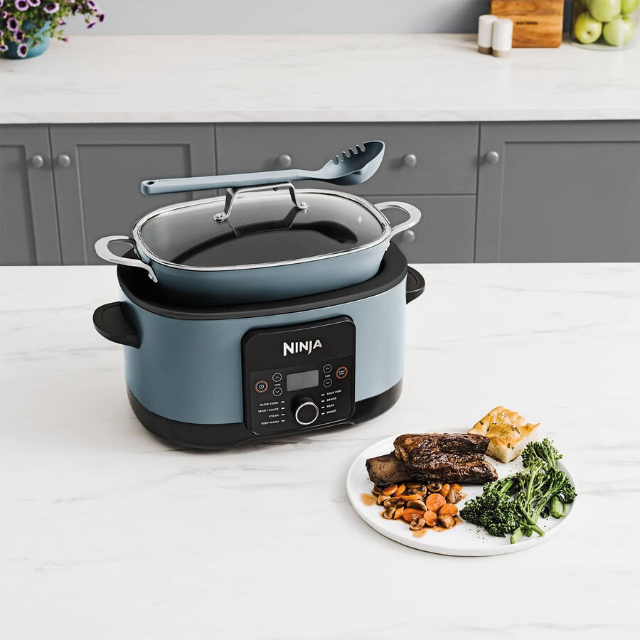 ninja foodi 8-in-1 possiblecooker slow cooker multi-cooker sea salt grey mc1001uk